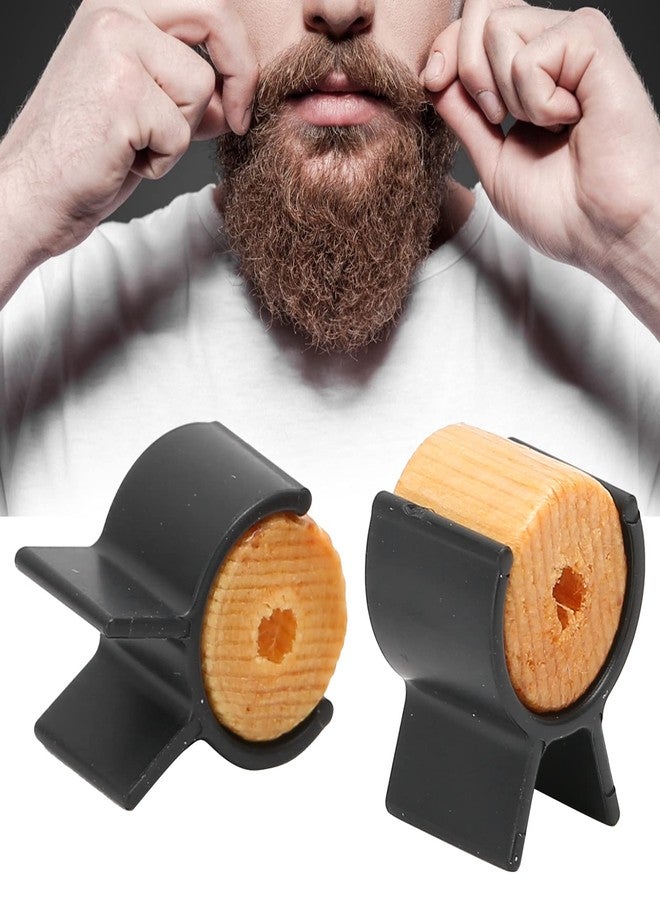 yuyte Mustache Training Wheel, 1 Pair Wood Gel Handlebar Mustache Training Mustache Shaping Wheel Beards Template Shaping Tools Mustache Styling Father Boy Husband Boyfriend - Image 5